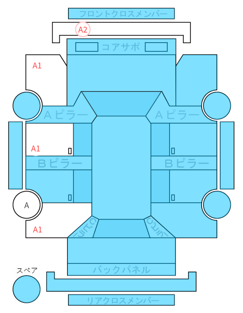 Body condition diagram (damage marks, Japanese labels)