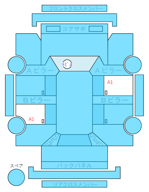 Body condition diagram (damage marks, Japanese labels)