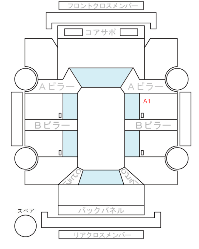 Body condition diagram (damage marks, Japanese labels)