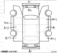 Body condition diagram (damage marks, Japanese labels)