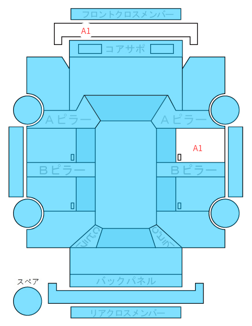Body condition diagram (damage marks, Japanese labels)