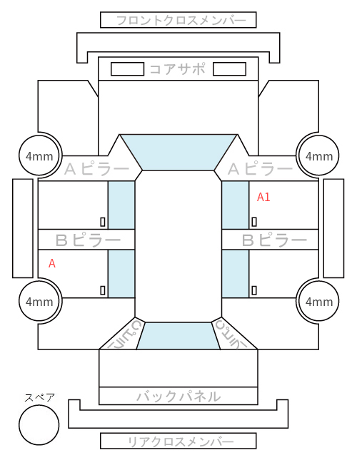 Body condition diagram (damage marks, Japanese labels)