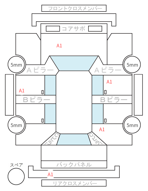 Body condition diagram (damage marks, Japanese labels)
