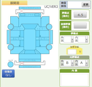 Body condition diagram (damage marks, Japanese labels)