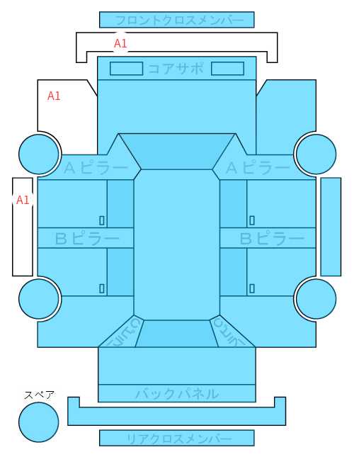 Body condition diagram (damage marks, Japanese labels)
