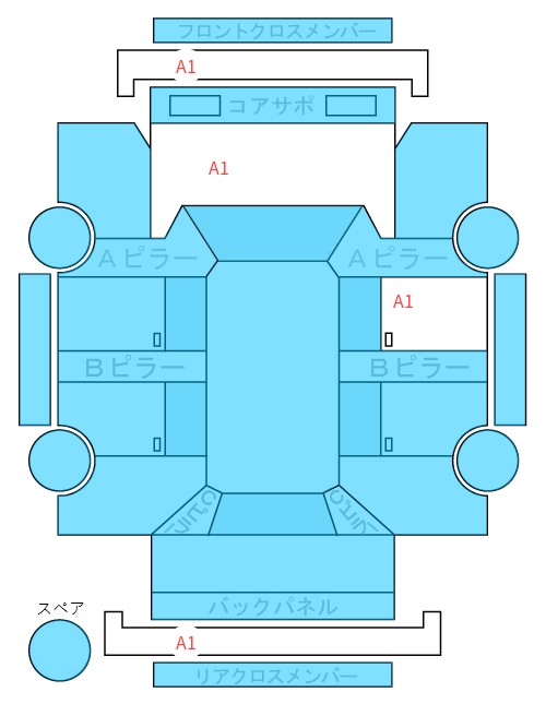 Body condition diagram (damage marks, Japanese labels)