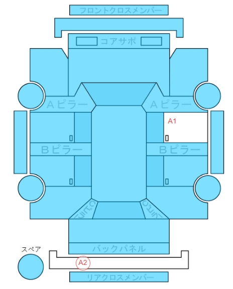 Body condition diagram (damage marks, Japanese labels)