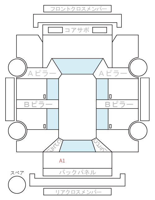 Body condition diagram (damage marks, Japanese labels)