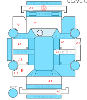 Body condition diagram (damage marks, Japanese labels)
