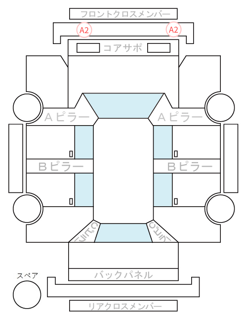 Body condition diagram (damage marks, Japanese labels)
