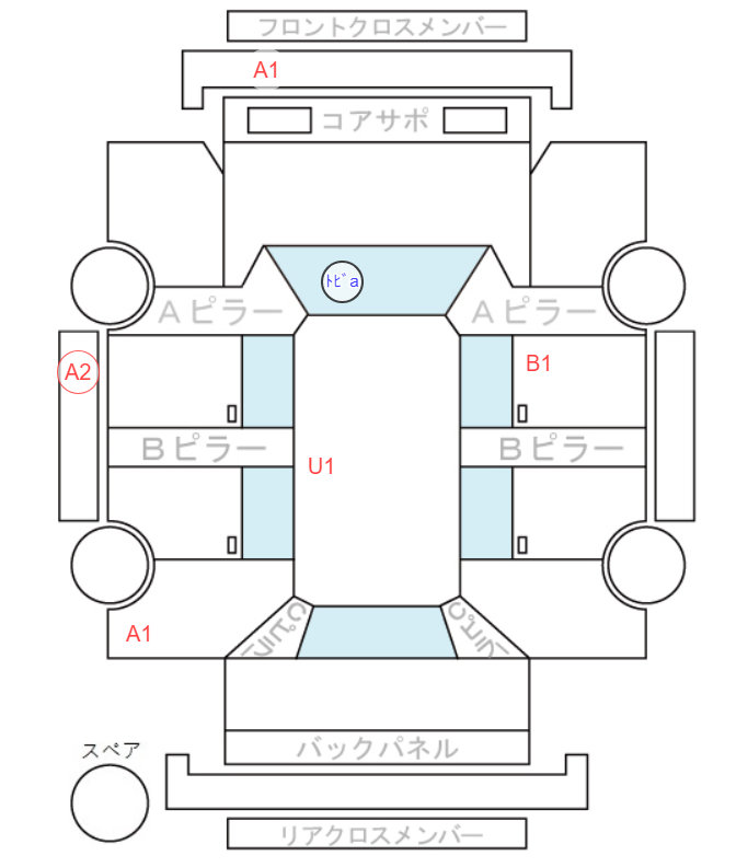 Body condition diagram (damage marks, Japanese labels)
