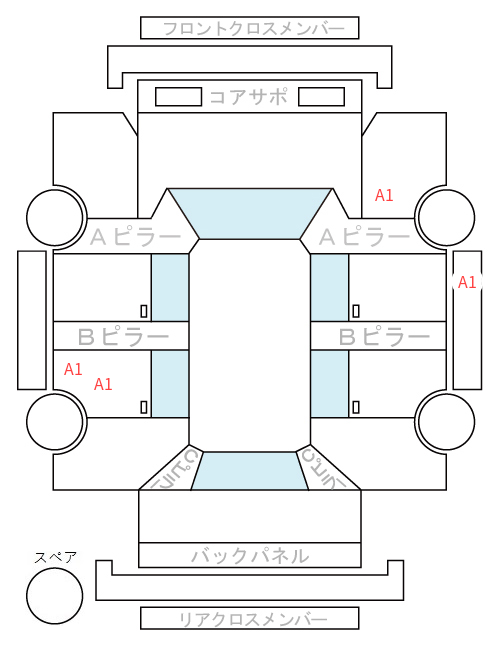 Body condition diagram (damage marks, Japanese labels)