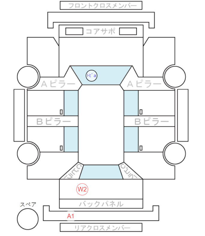 Body condition diagram (damage marks, Japanese labels)