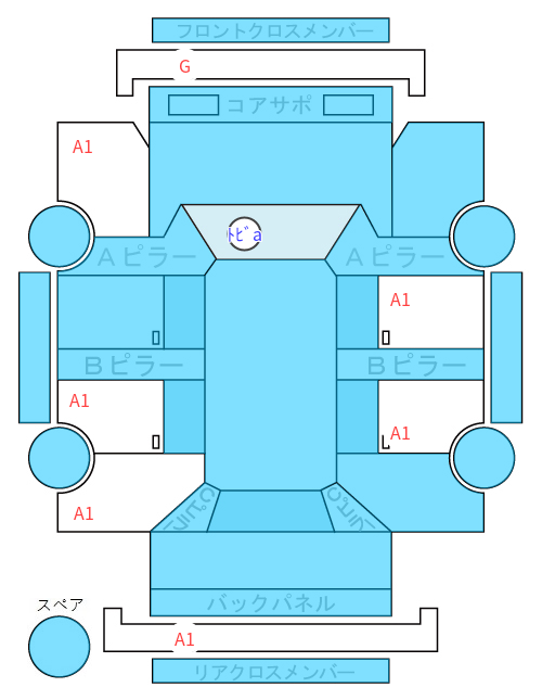 Body condition diagram (damage marks, Japanese labels)