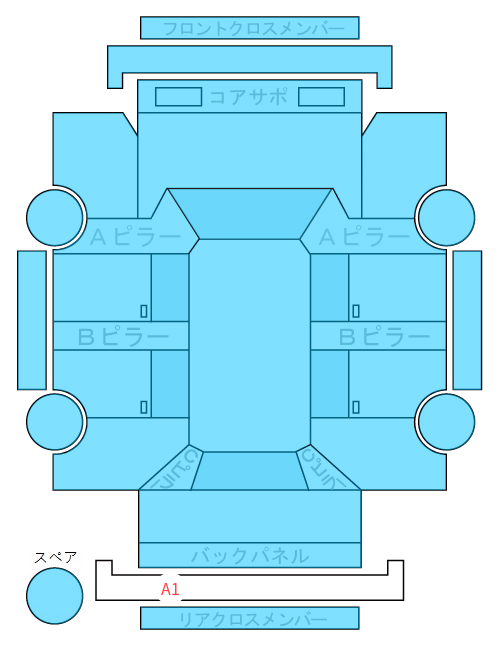 Body condition diagram (damage marks, Japanese labels)