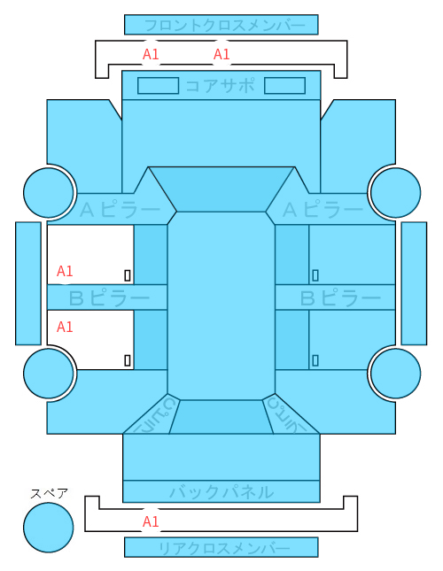 Body condition diagram (damage marks, Japanese labels)