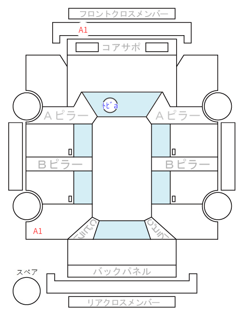 Body condition diagram (damage marks, Japanese labels)