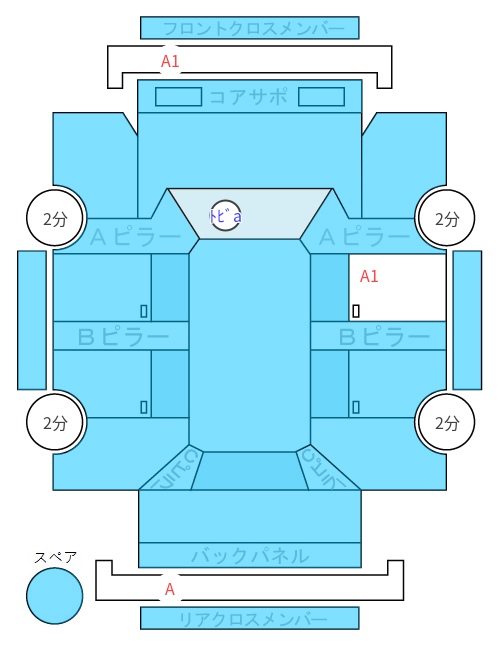 Body condition diagram (damage marks, Japanese labels)