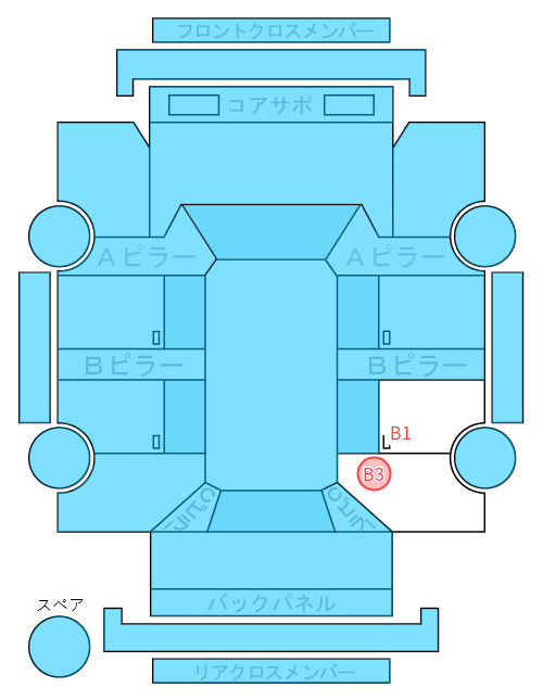 Body condition diagram (damage marks, Japanese labels)