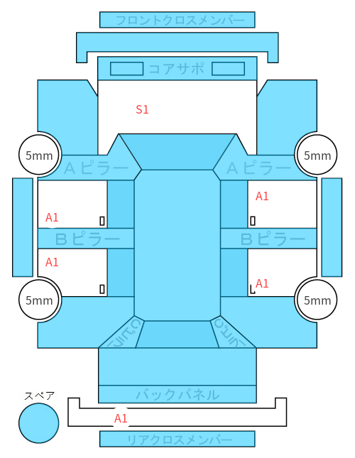 Body condition diagram (damage marks, Japanese labels)