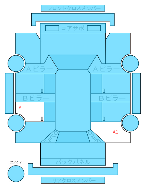 Body condition diagram (damage marks, Japanese labels)