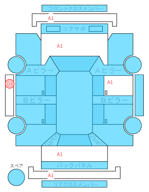 Body condition diagram (damage marks, Japanese labels)