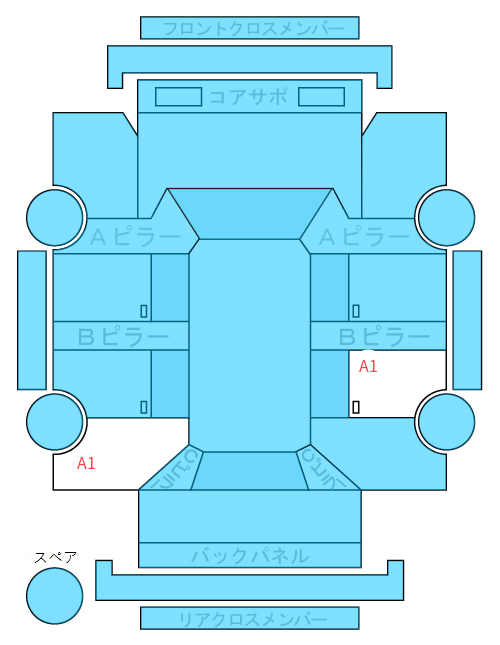 Body condition diagram (damage marks, Japanese labels)