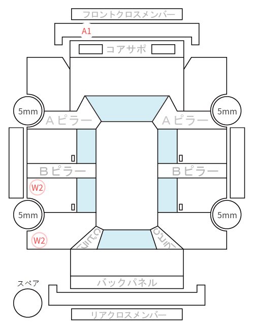 Body condition diagram (damage marks, Japanese labels)