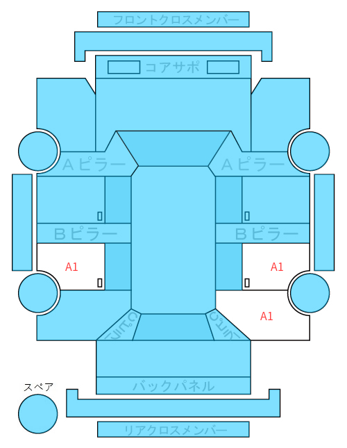 Body condition diagram (damage marks, Japanese labels)