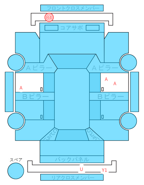 Body condition diagram (damage marks, Japanese labels)