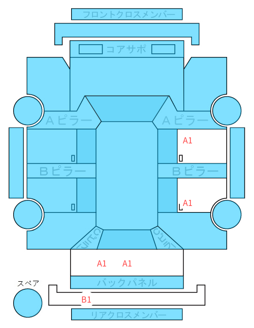 Body condition diagram (damage marks, Japanese labels)