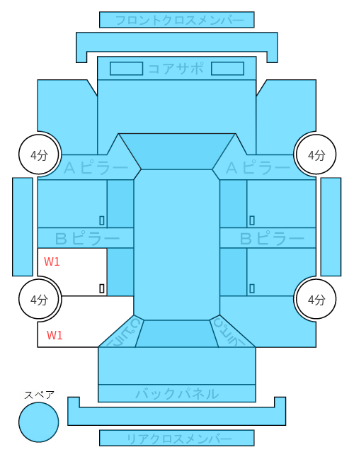 Body condition diagram (damage marks, Japanese labels)