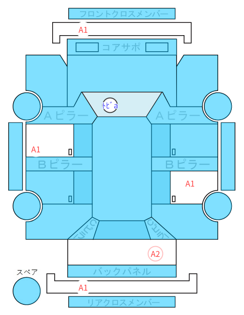 Body condition diagram (damage marks, Japanese labels)