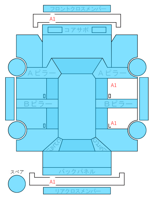 Body condition diagram (damage marks, Japanese labels)