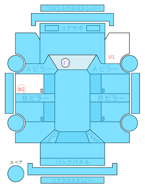 Body condition diagram (damage marks, Japanese labels)