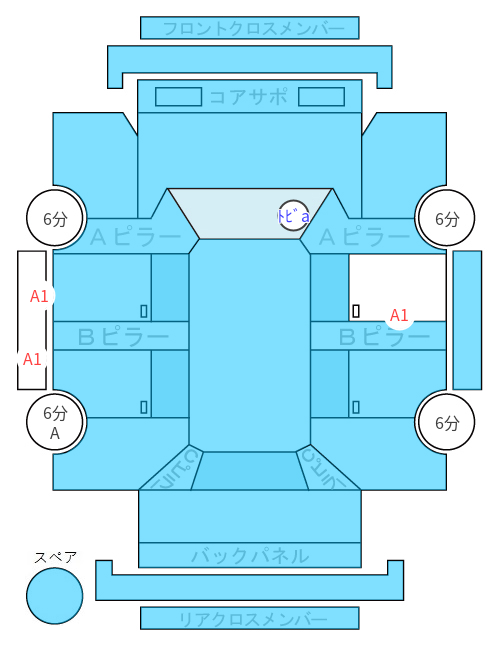 Body condition diagram (damage marks, Japanese labels)