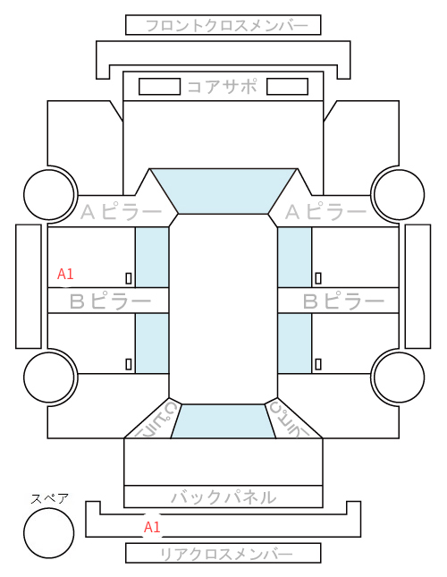 Body condition diagram (damage marks, Japanese labels)