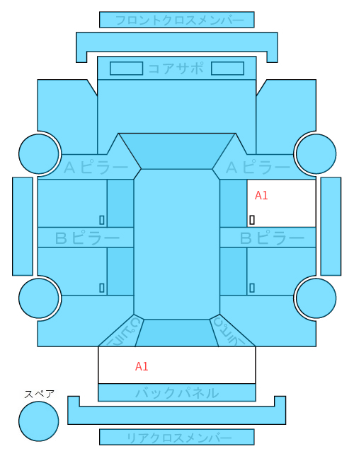 Body condition diagram (damage marks, Japanese labels)