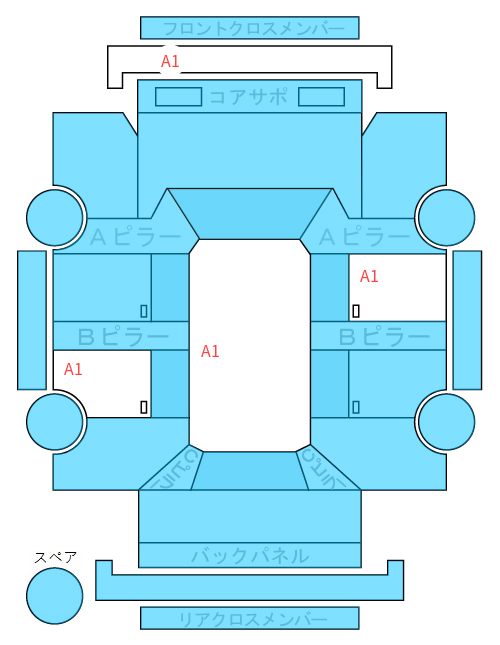 Body condition diagram (damage marks, Japanese labels)