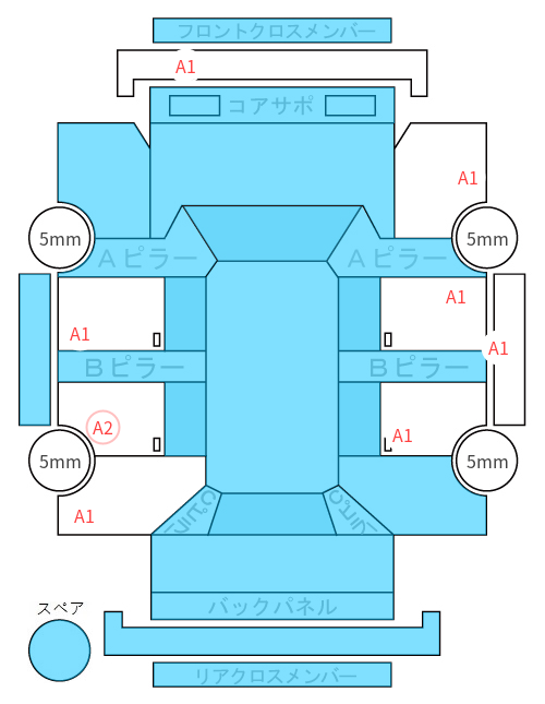 Body condition diagram (damage marks, Japanese labels)