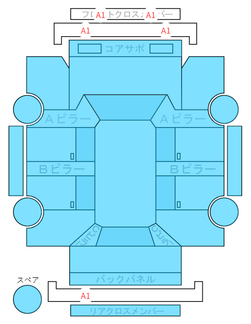Body condition diagram (damage marks, Japanese labels)
