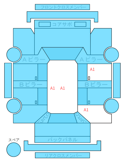 Body condition diagram (damage marks, Japanese labels)