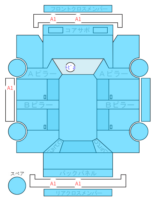 Body condition diagram (damage marks, Japanese labels)