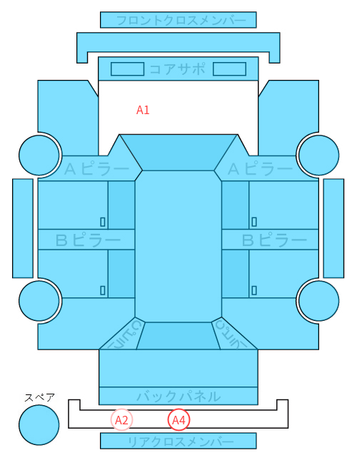 Body condition diagram (damage marks, Japanese labels)