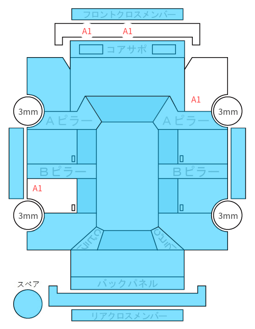Body condition diagram (damage marks, Japanese labels)