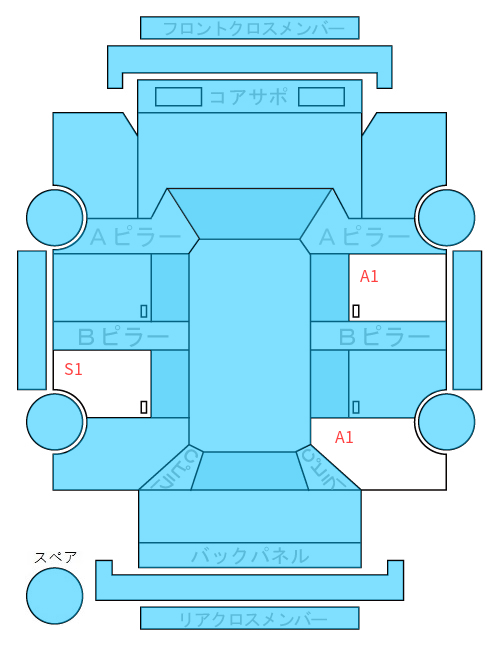 Body condition diagram (damage marks, Japanese labels)