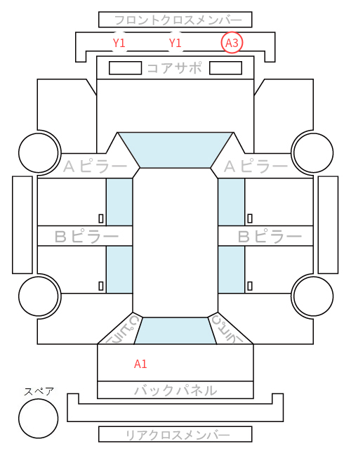 Body condition diagram (damage marks, Japanese labels)