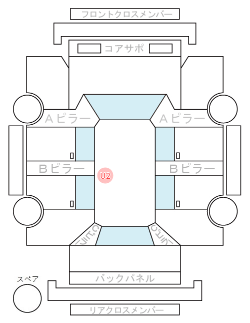 Body condition diagram (damage marks, Japanese labels)