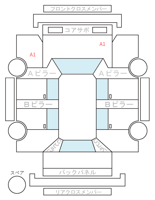 Body condition diagram (damage marks, Japanese labels)