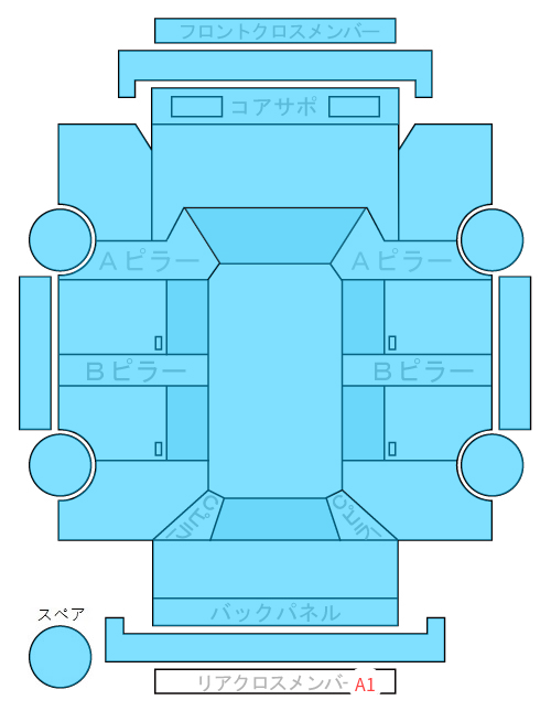 Body condition diagram (damage marks, Japanese labels)